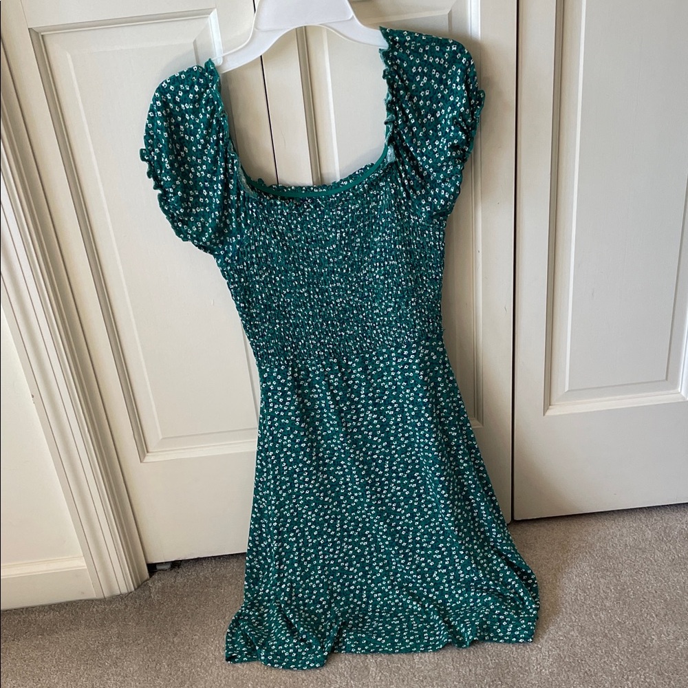 Francesca's Collections Teal Mini Dress with Flowers